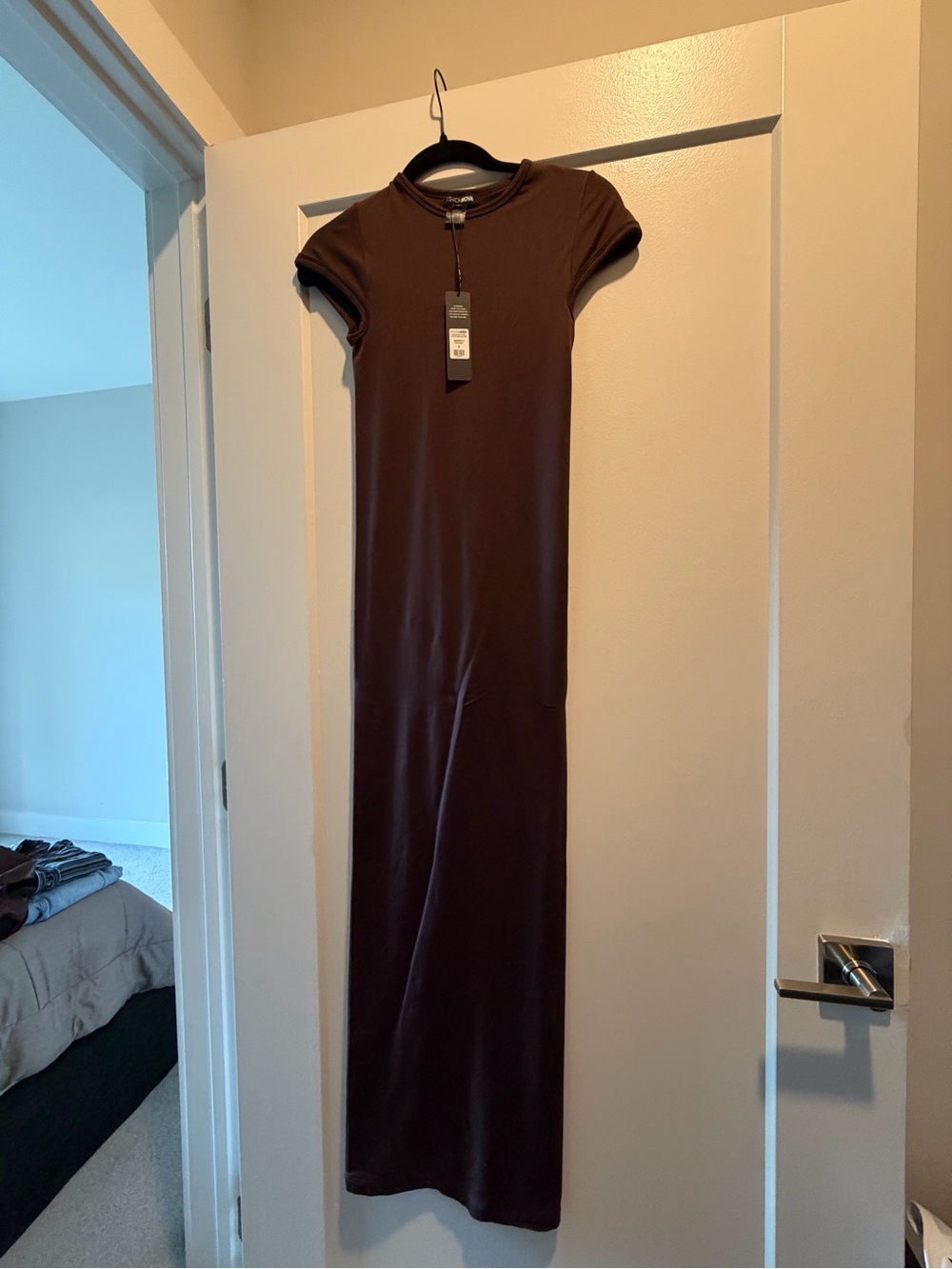 Fashion Nova Brown Maxi T-Shirt Dress